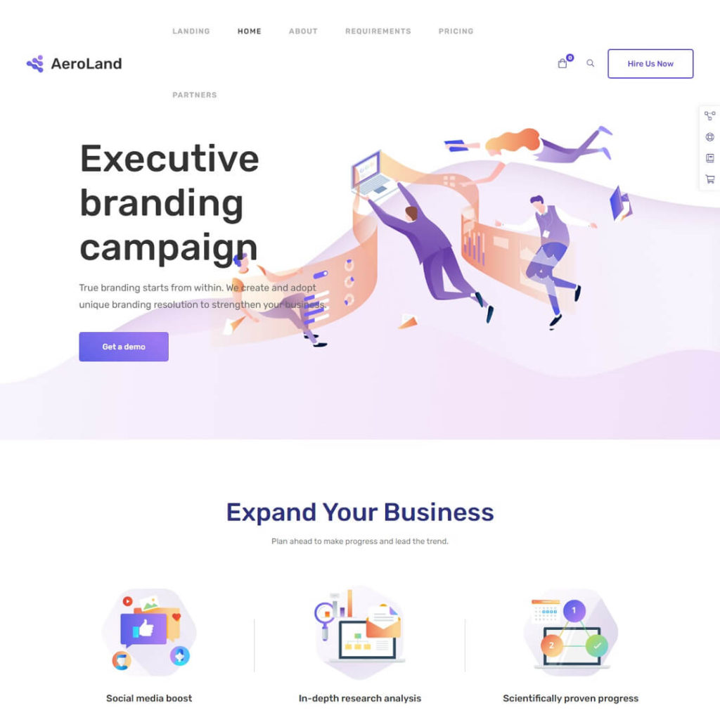 AeroLand - Startup Marketing Agency WordPress Themes