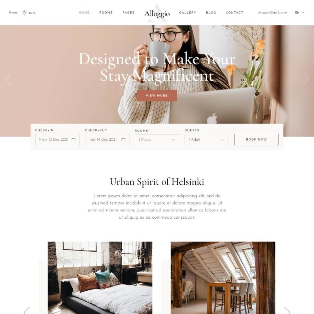 Alloggio - Hotel Booking WordPress Theme