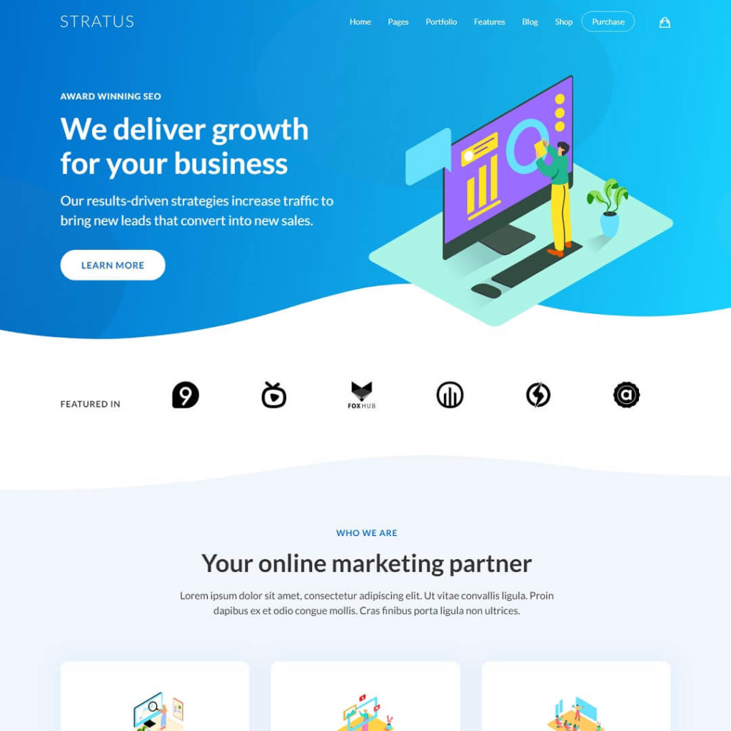 Stratus  - Startup Agency WordPress Theme