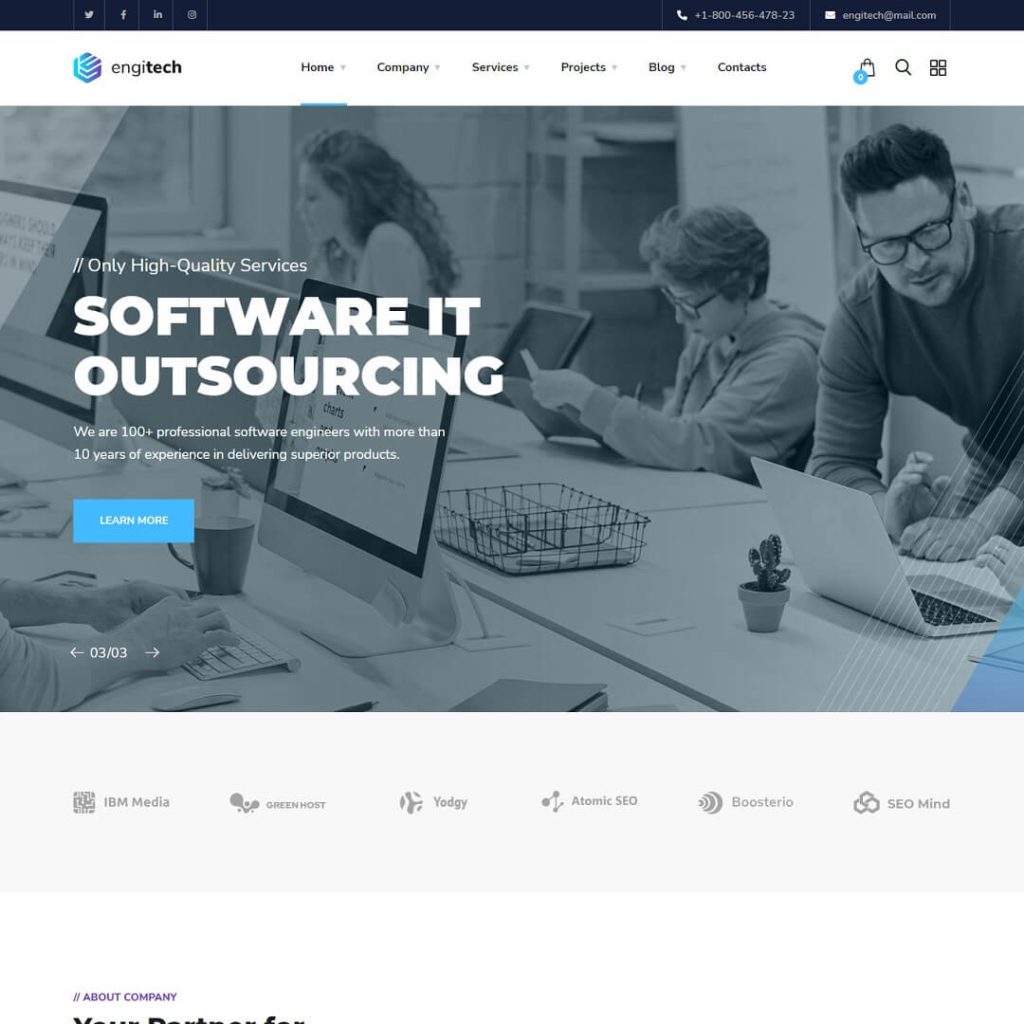 Engitech – Startup Marketing Agency WordPress Themes