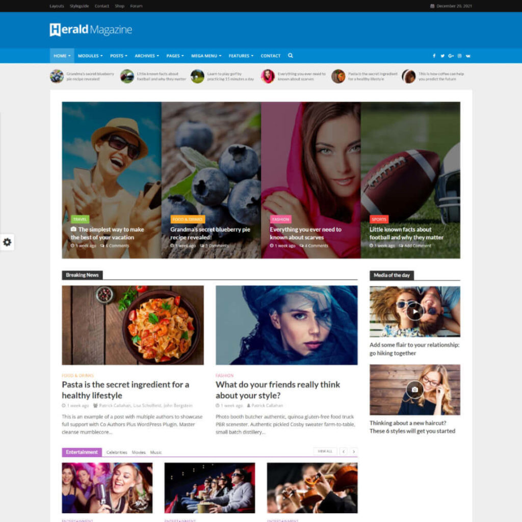 Herald Magazine WordPress Theme