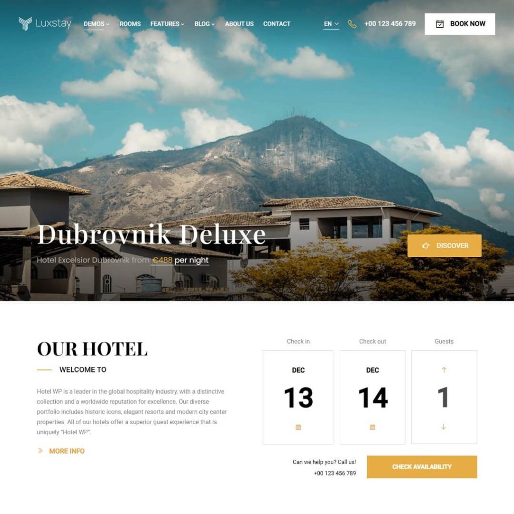 LuxStay  - Hoel Bookin WordPress Themes