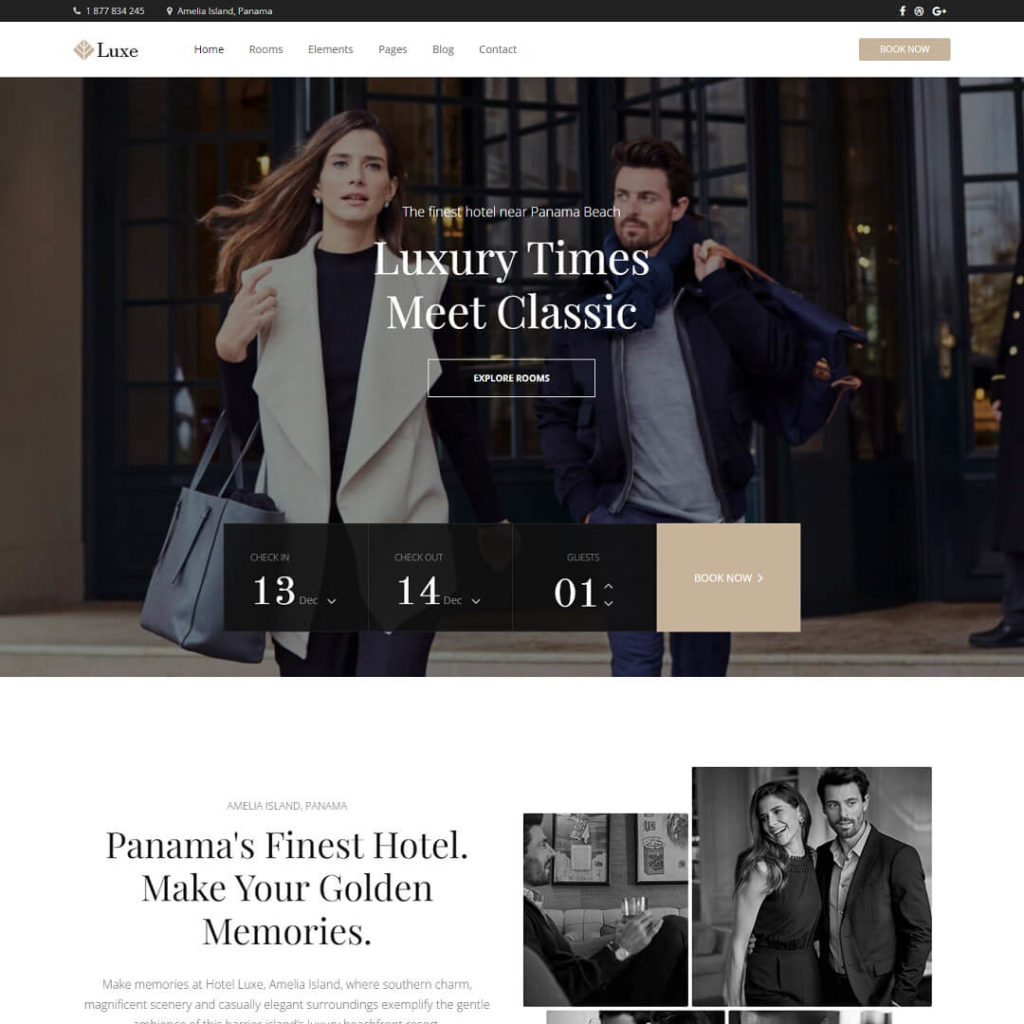 Luxe - Hotel Booking WordPress Theme