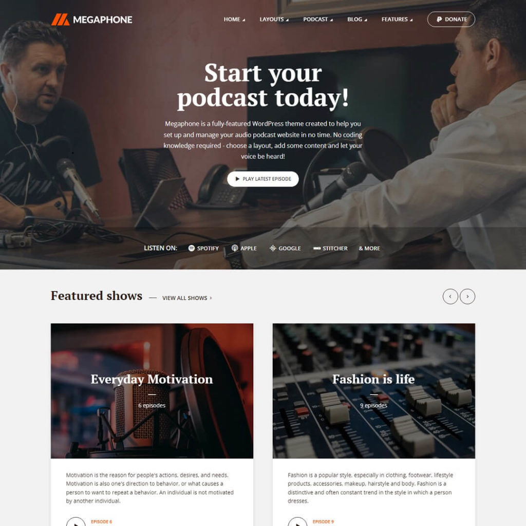 Megaphone - WordPress Blog Theme