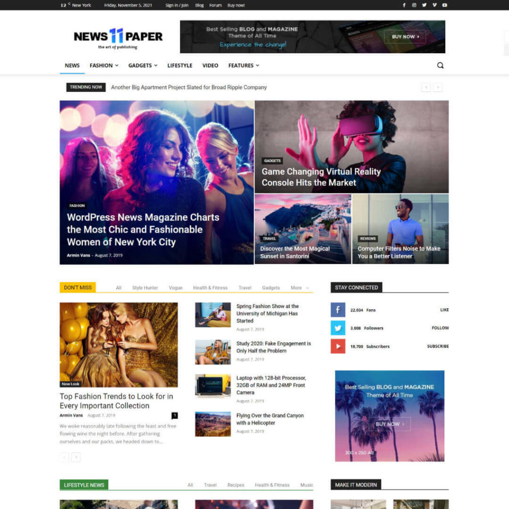 Newspaper - Magazine WordPress Theme