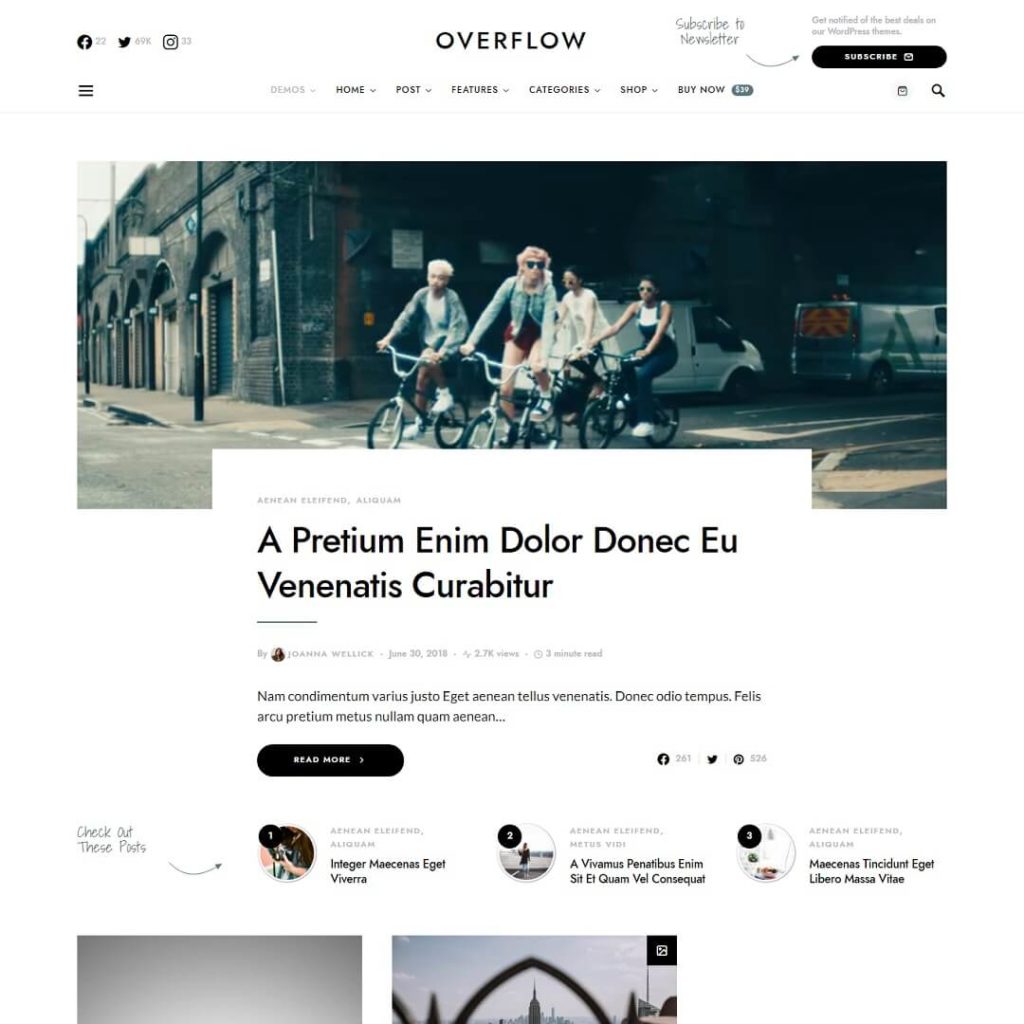 Overflow - WordPress Blog Theme