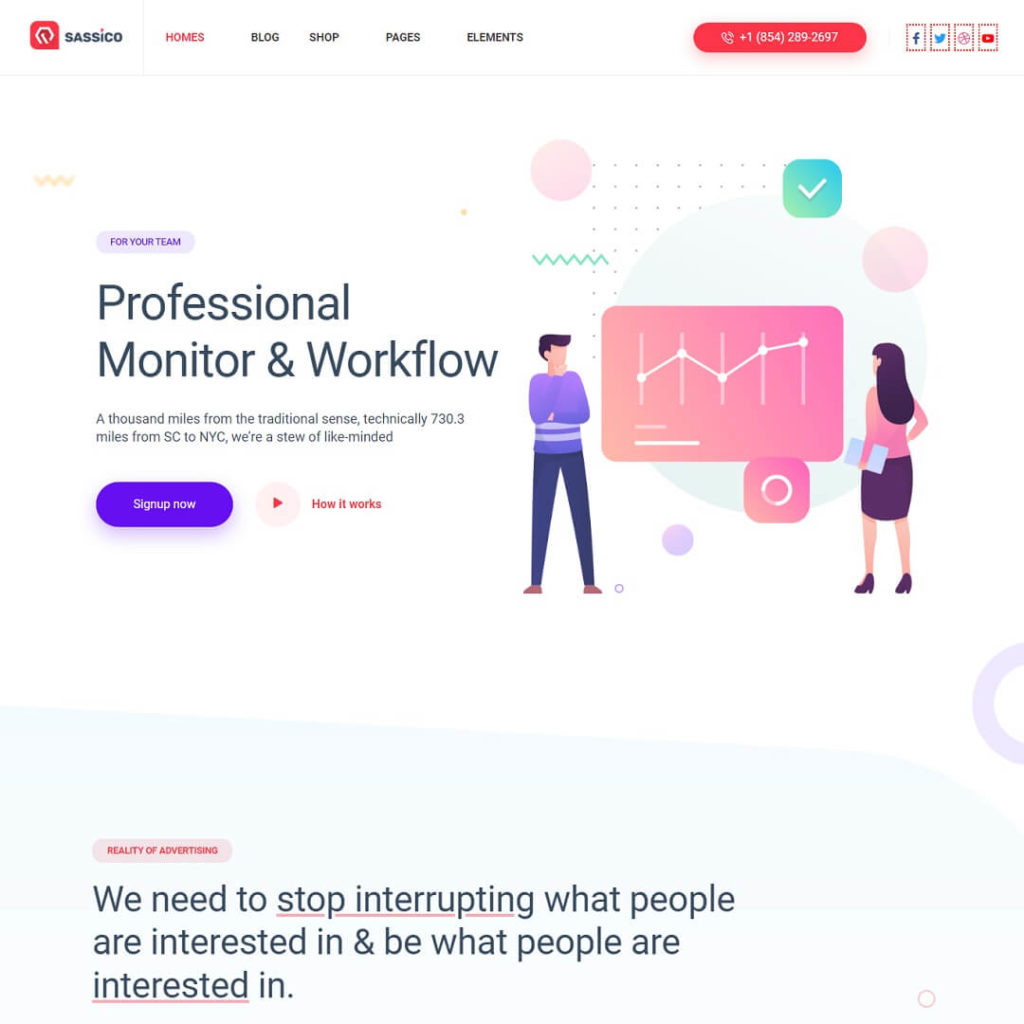 Sassico  Startup Marketing Agency WordPress Themes