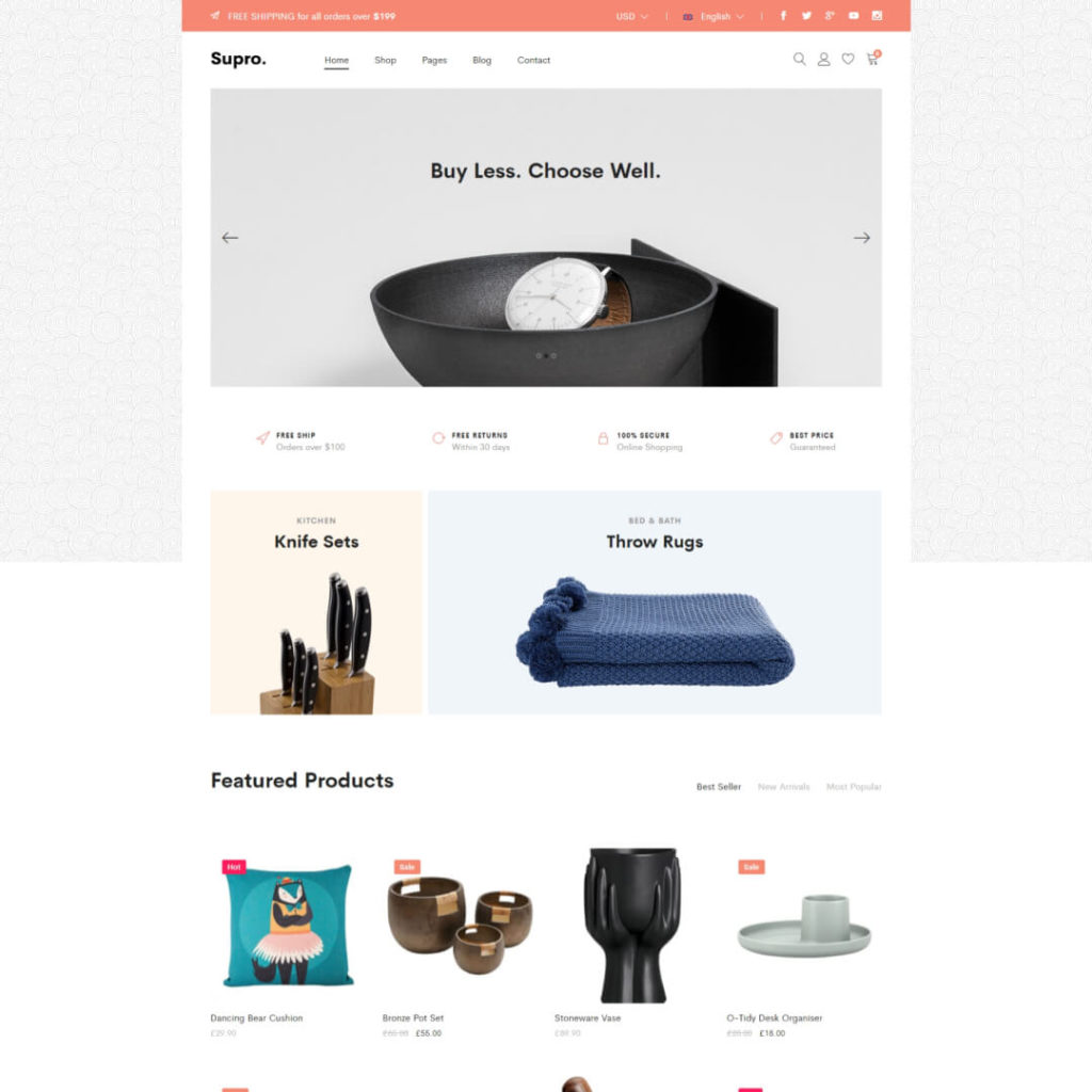 Supro – Minimalist AJAX WooCommerce WordPress Theme