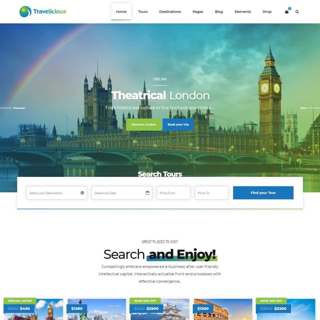 Travelicious - Hotel Booking WordPress Theme