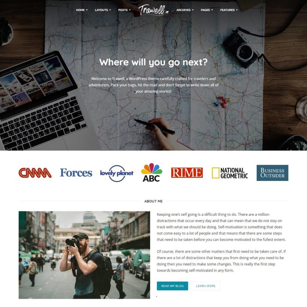 Trawell - WordPress Blog Theme