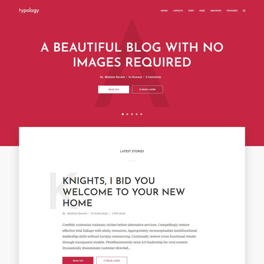 Typology - WordPress Blog Theme