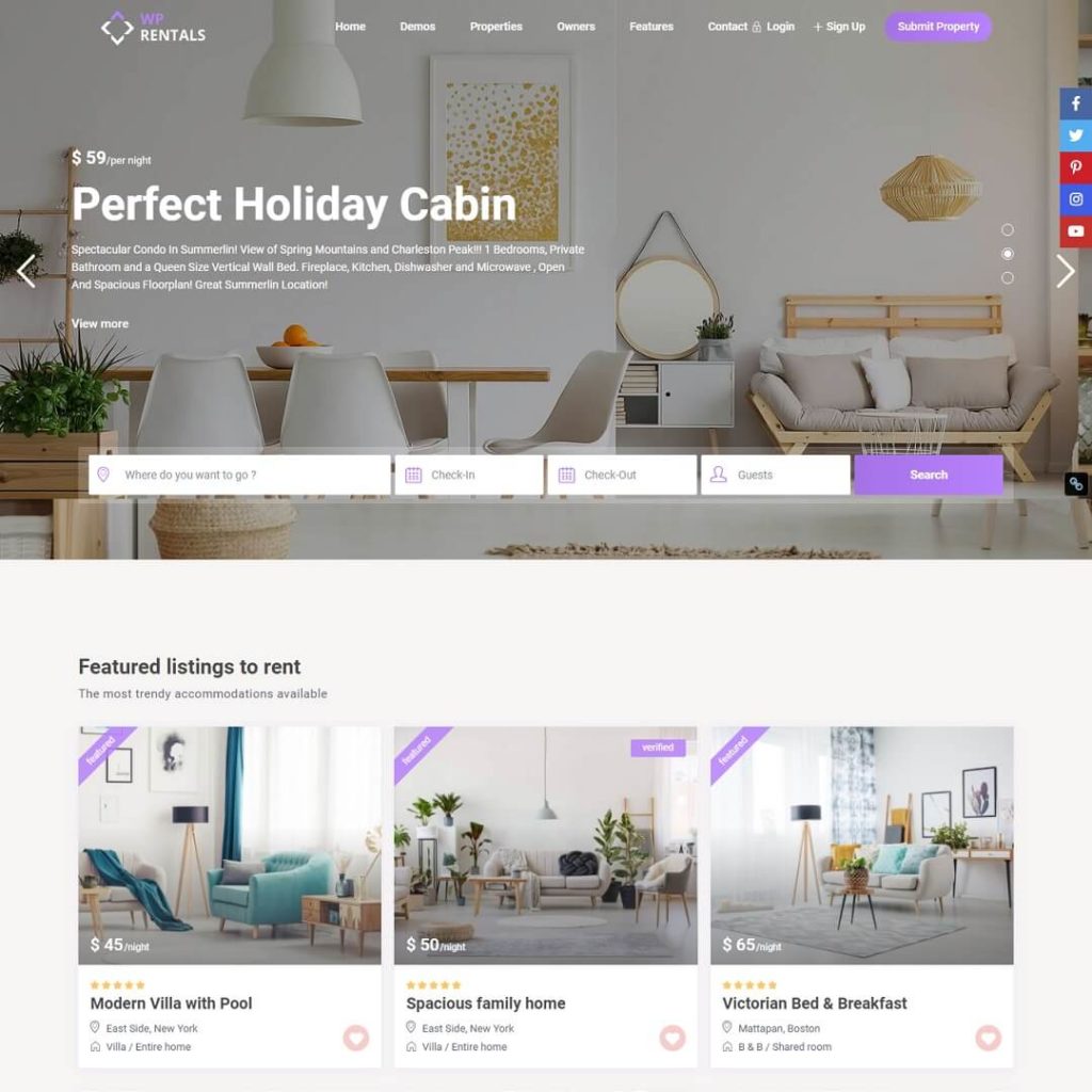Booking Accommodation and Real Estate Agency WordPress Theme