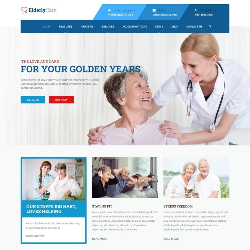 Elderly Care - Hospital and Medical WordPress Theme