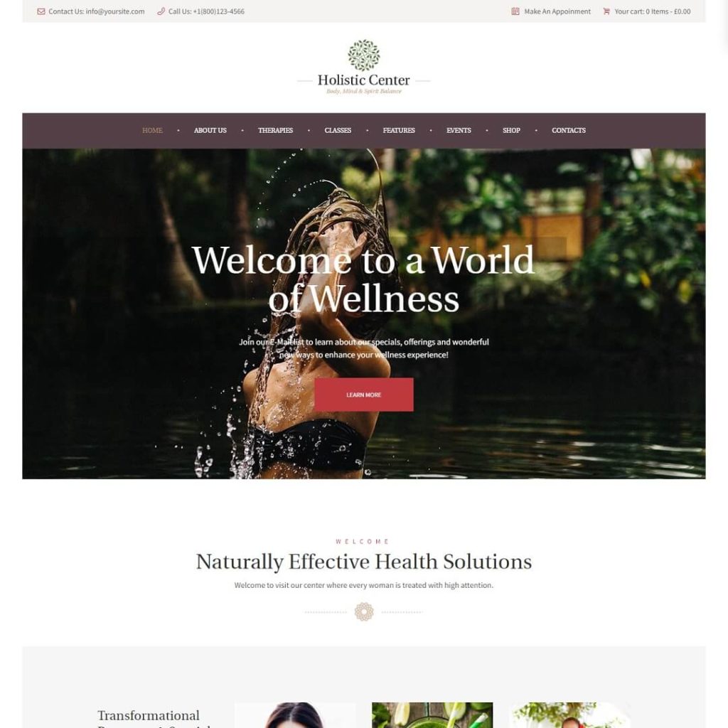 Holistic Center - Health, Beauty and Hair Salon WordPress Theme