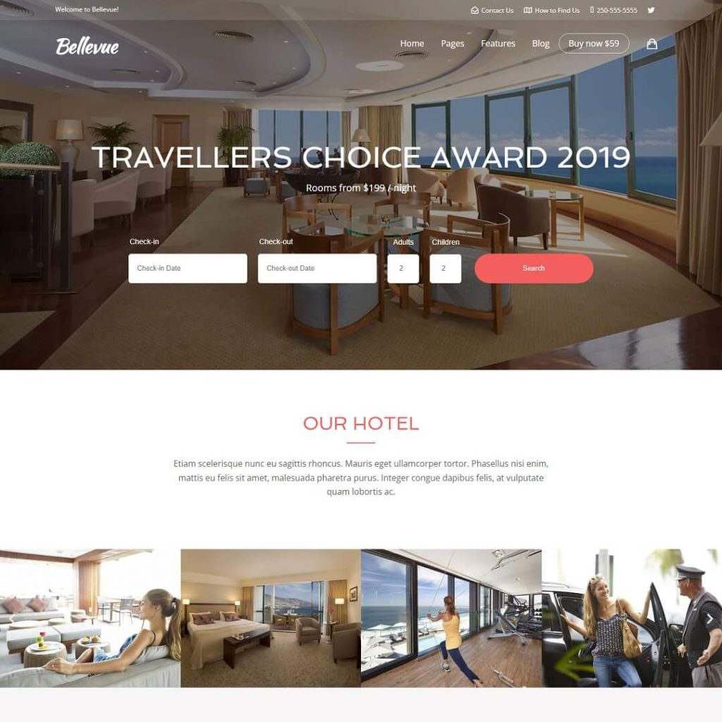 Hotel - Travel Agency WordPress Theme