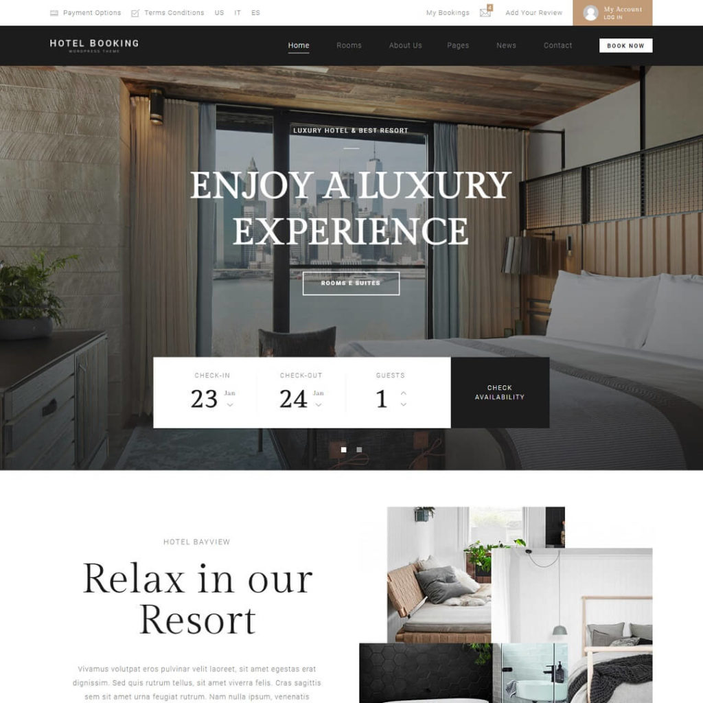 Hotel - Travel Agency WordPress Theme