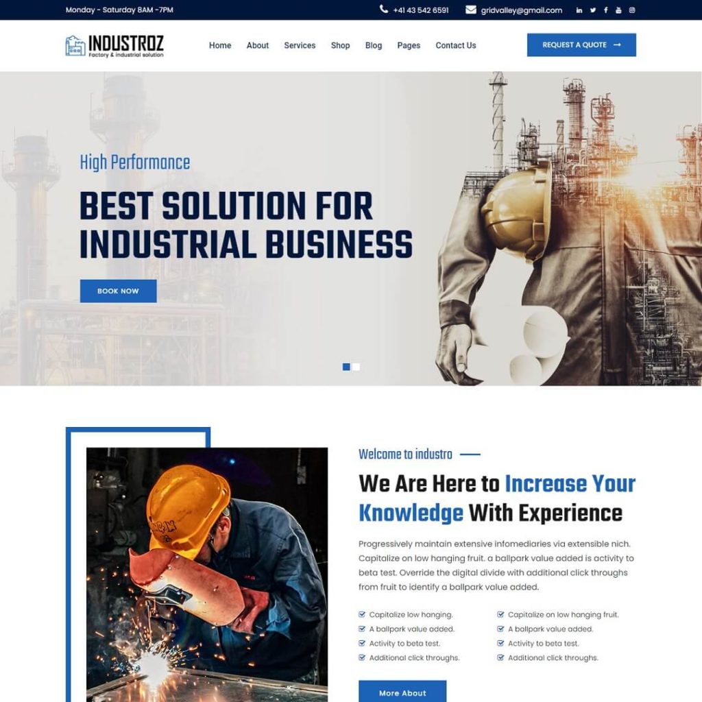 Industroz - Popular Business WordPress Themes