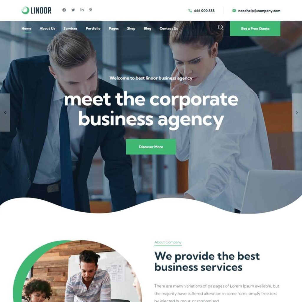 Linoor - Popular Business WordPress Themes