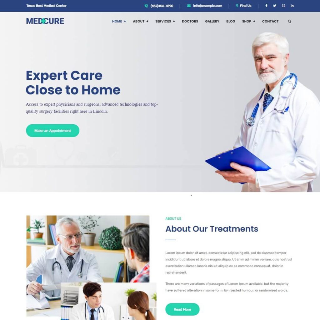 Medcure - Hospital and Medical WordPress Theme