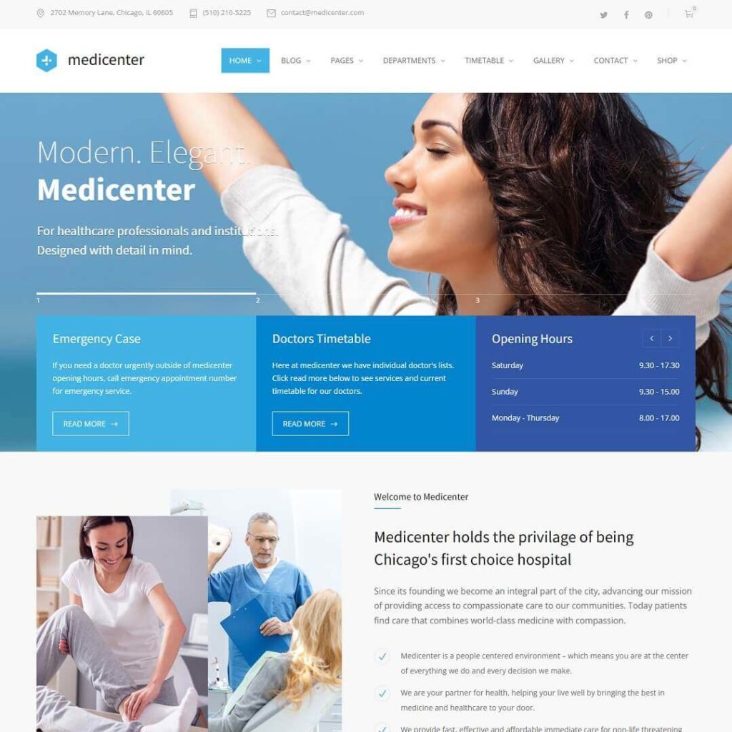 MediCenter - Hospital and Medical WordPress Theme