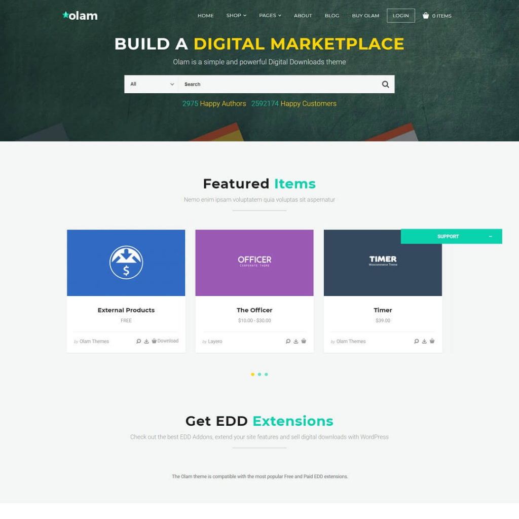 Olam - EDD Based WordPress Marketplace Theme