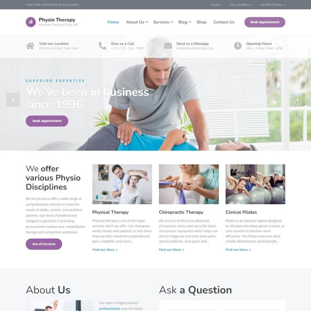 Physio - Hospital and Medical WordPress Theme