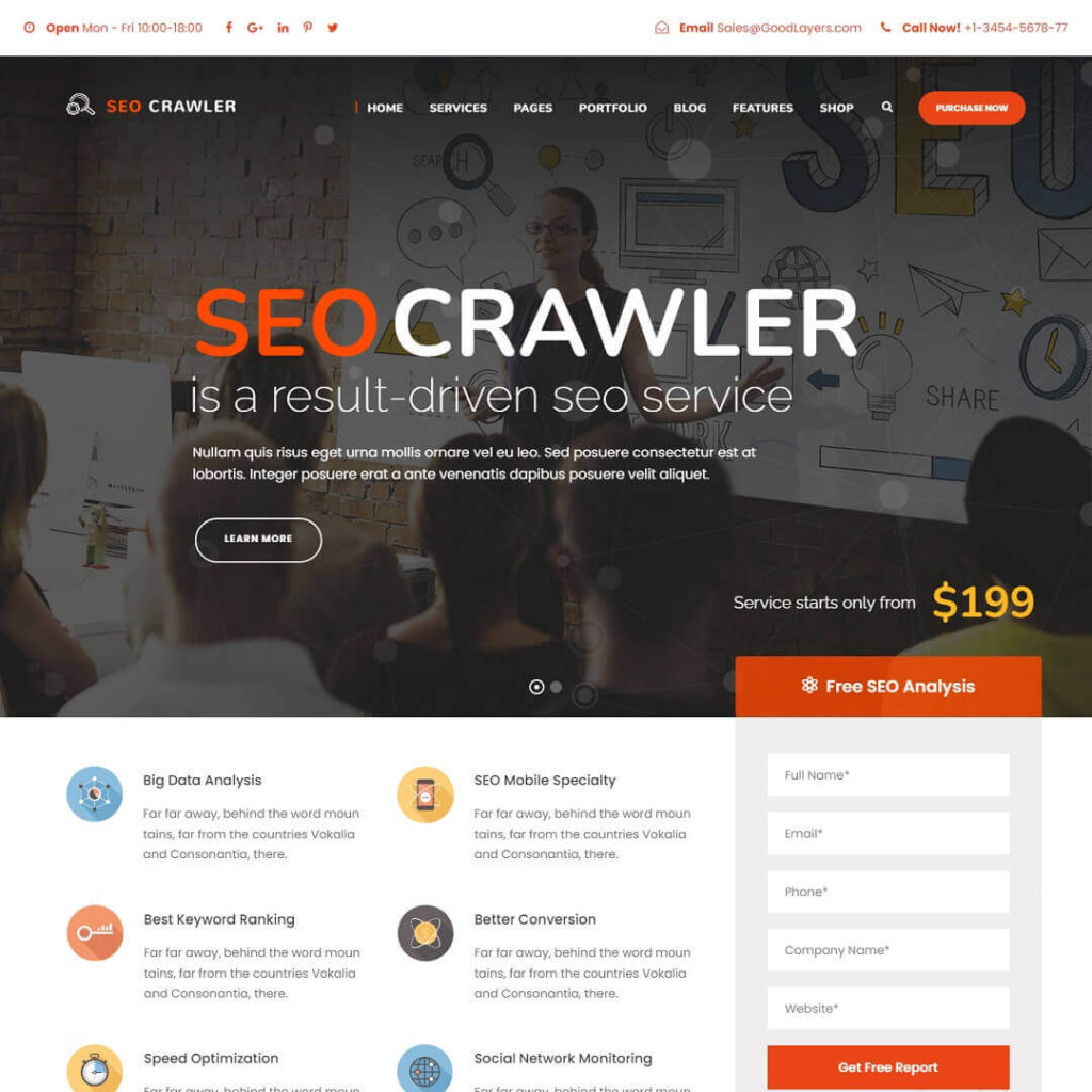 SEOCrawler - Best 15 SEO and Digital Marketing WordPress Agency Theme