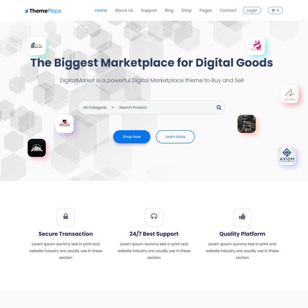 ThemePlace - EDD Based WordPress Marketplace Theme