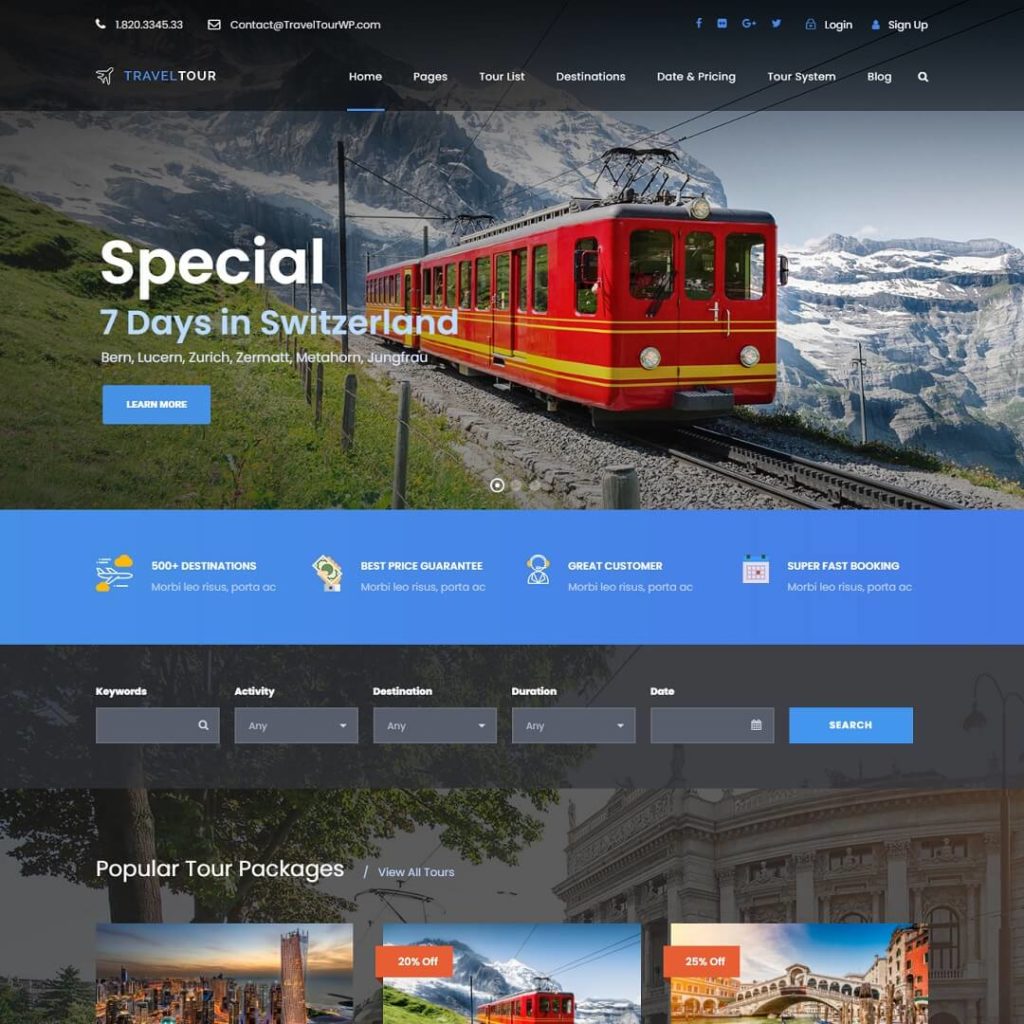 TravelTour - Travel Agency WordPress Theme