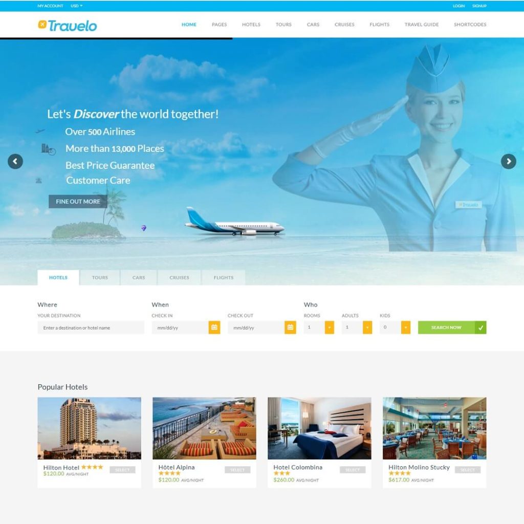 Travelo - Travel Agency WordPress Theme