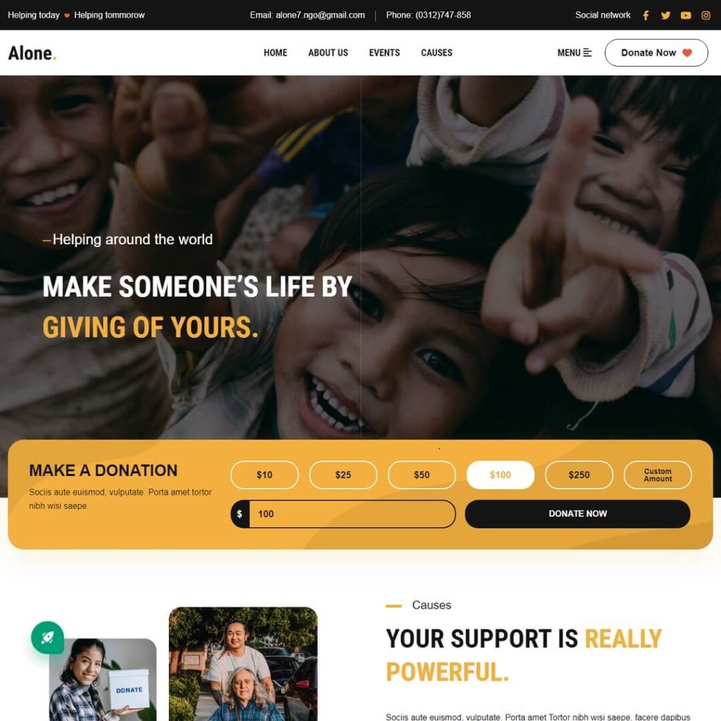 Alone - Charity WordPress Themes