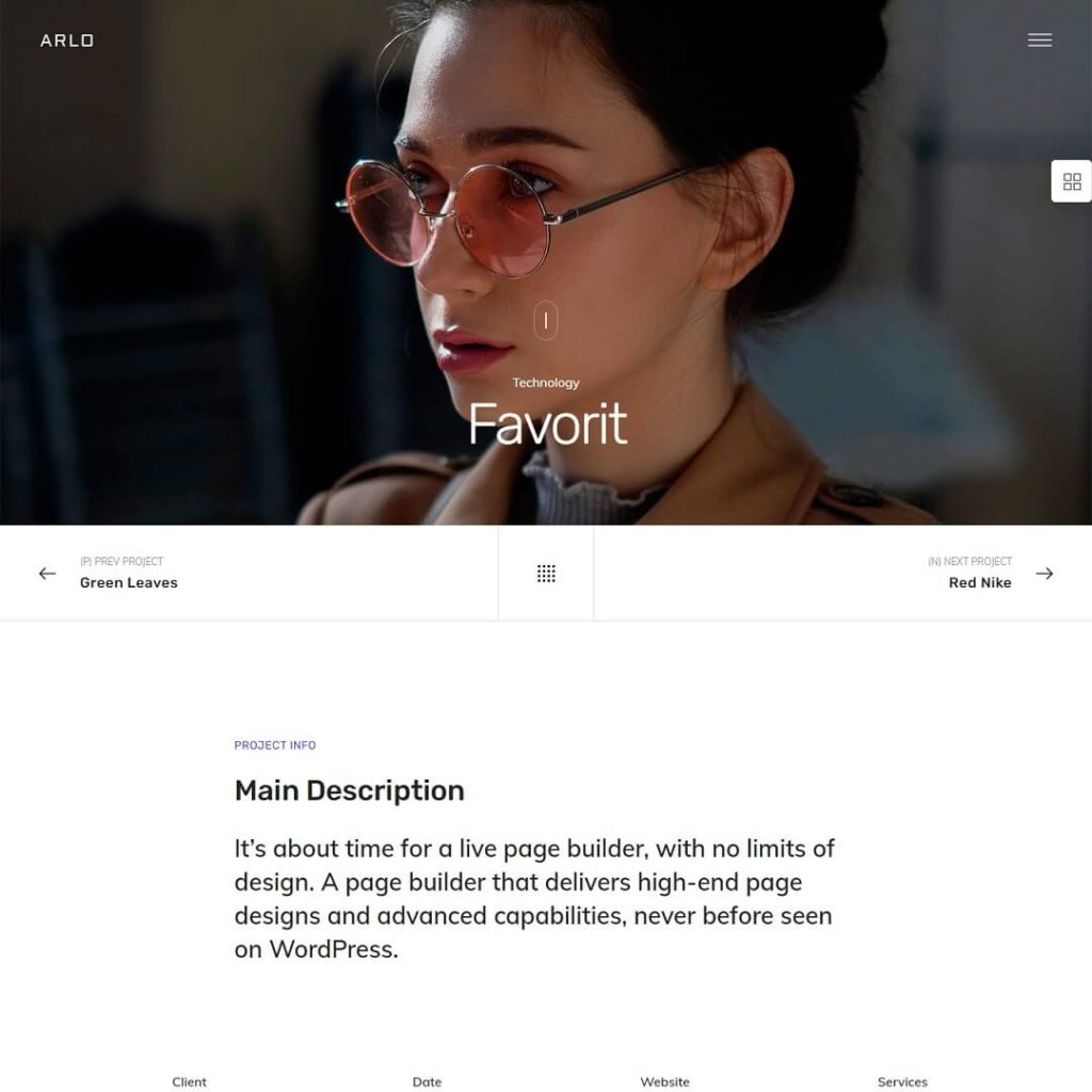 Arlo - Agency and Portfolio WordPress Theme