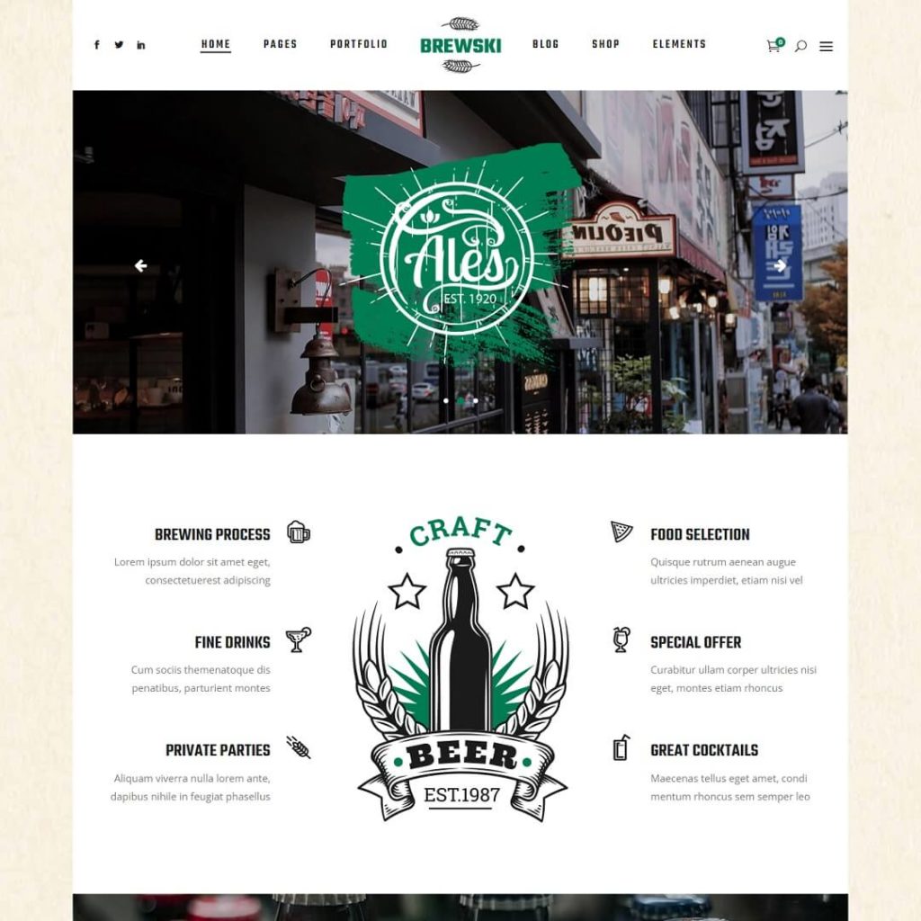 Brewski - Cafe and WordPress Restaurant Theme