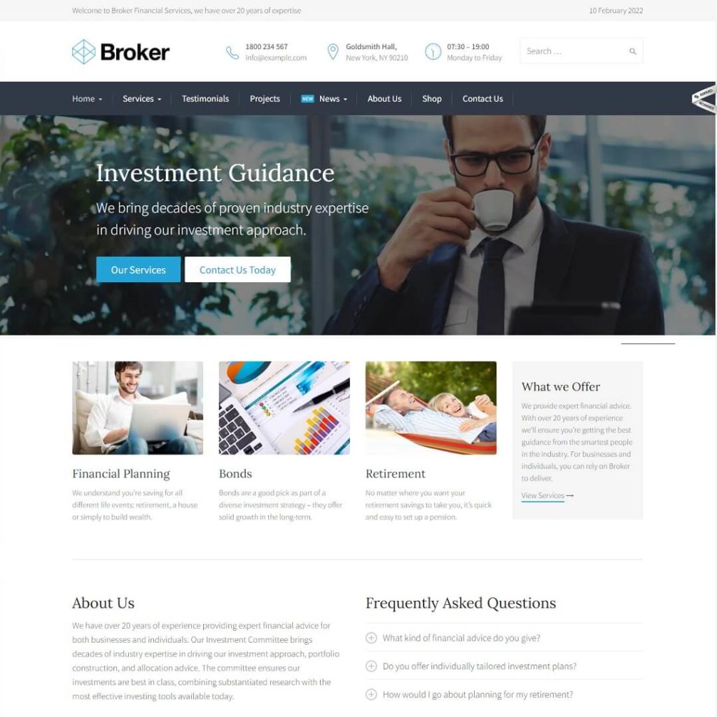 Broker - Popular Business WordPress Themes