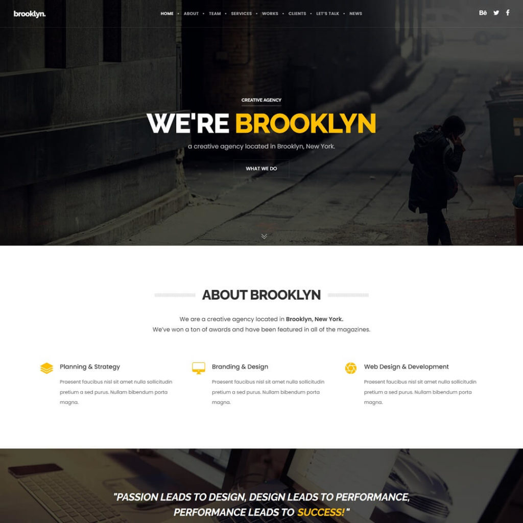 Brooklyn - Agency and Portfolio WordPress Theme