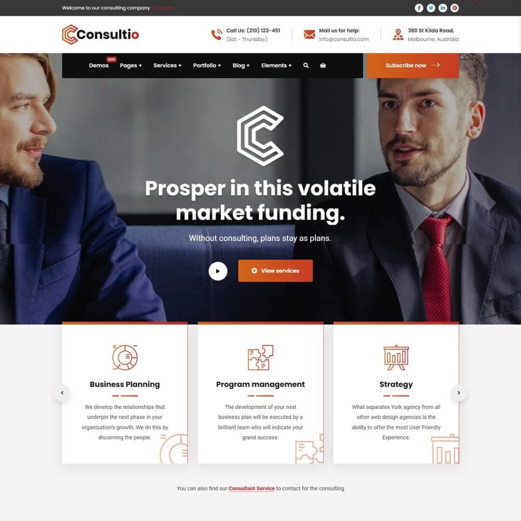 Consultio - Popular Business WordPress Themes