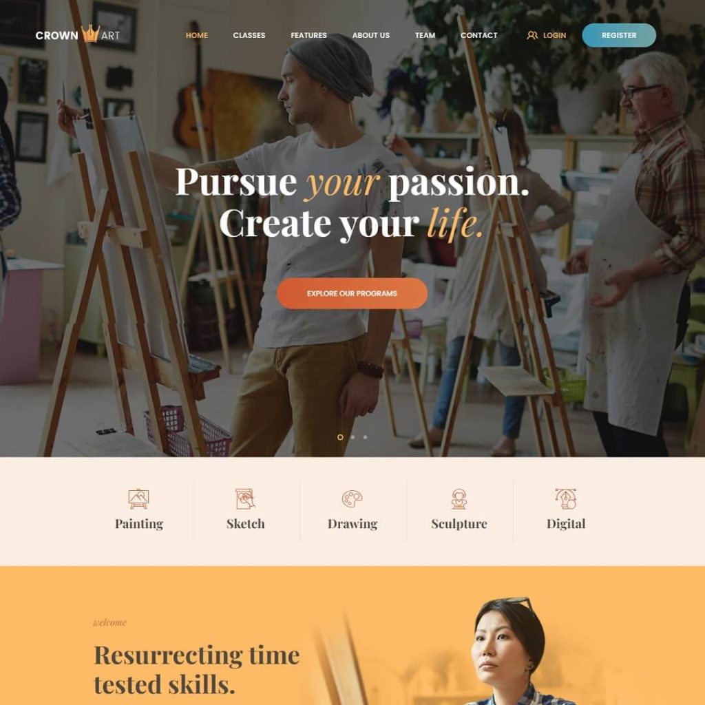 Crown Art - Education WordPress Theme