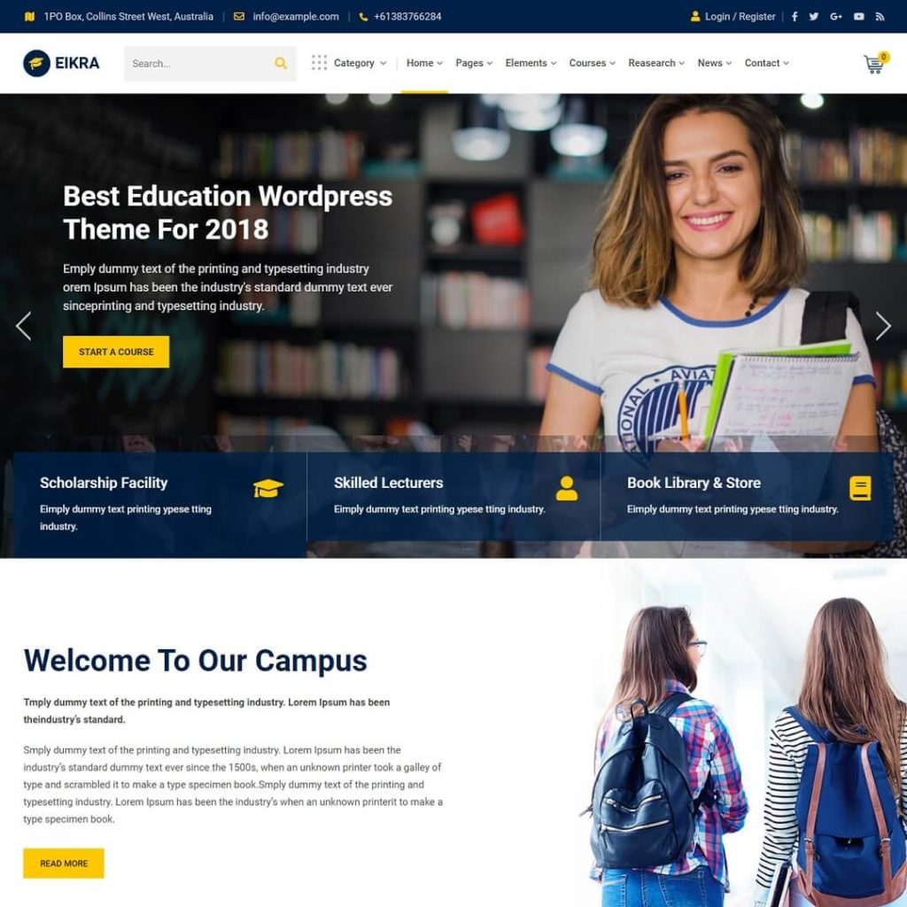 Eikra - Education WordPress Theme