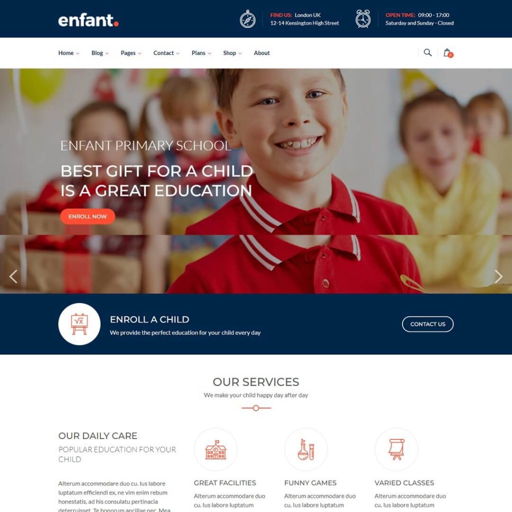 Enfant - Education WordPress Theme