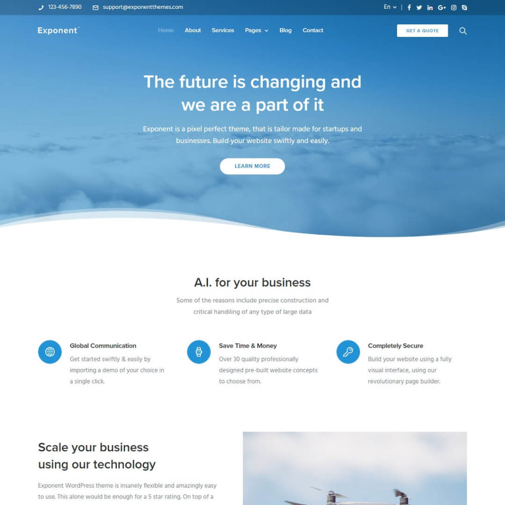 Exponent - Popular Business WordPress Themes