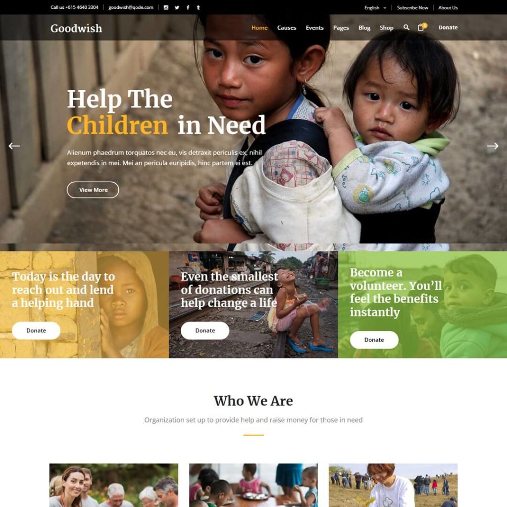 Goodwish - Charity WordPress Themes