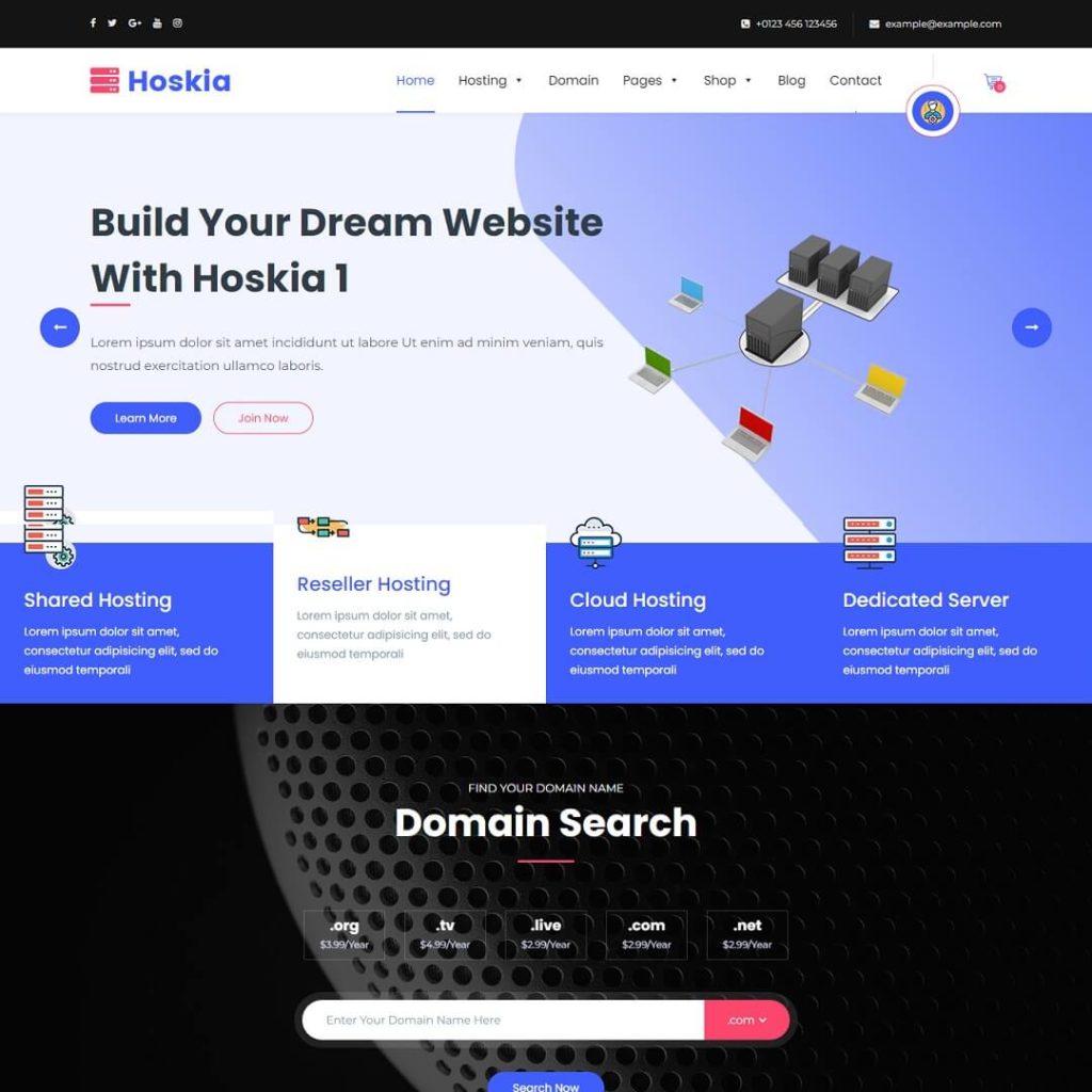 Hoskia - Hosting WordPress Theme