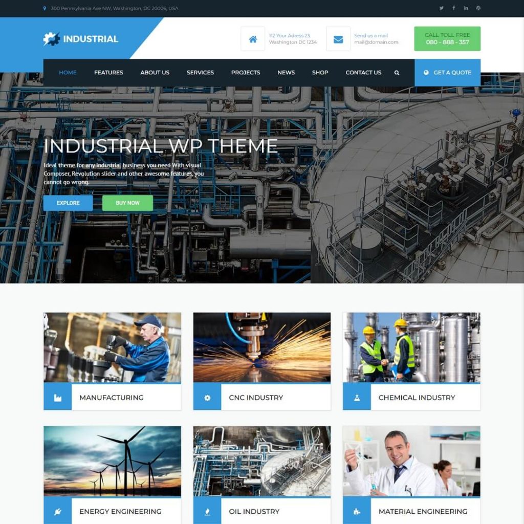 Industrial - Popular Business WordPress Themes