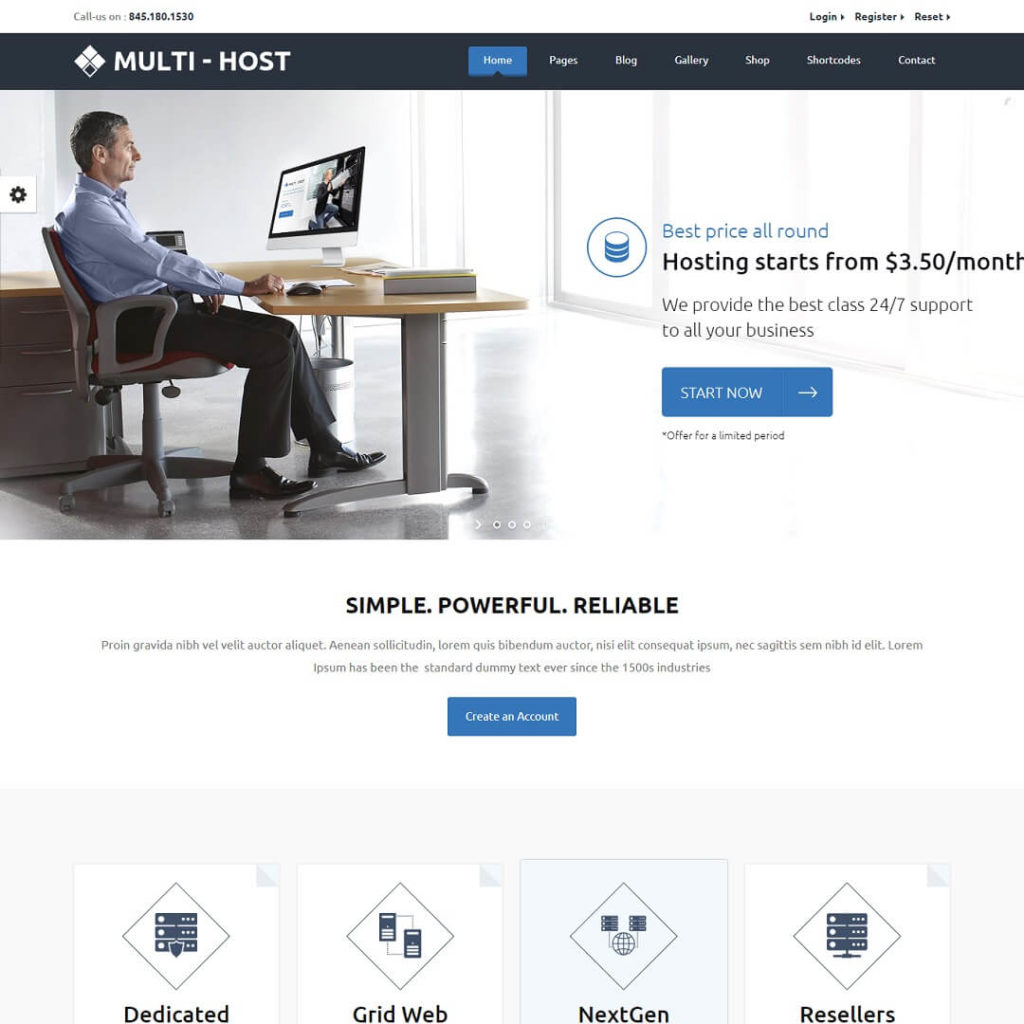 Multi Host - Hosting WordPress Theme