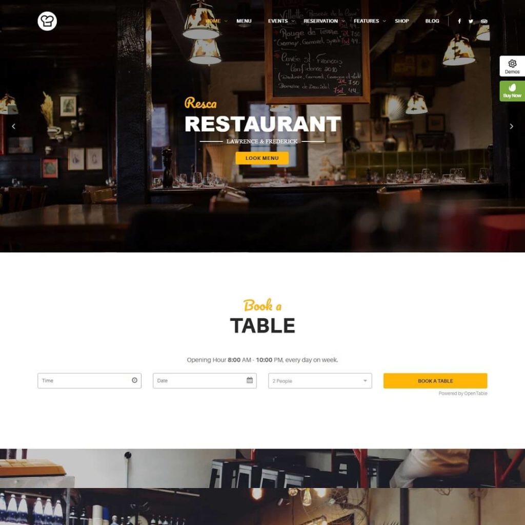 Resca - Cafe and WordPress Restaurant Theme