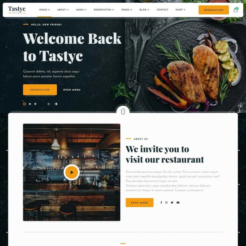 Tastyc - Cafe and WordPress Restaurant Theme