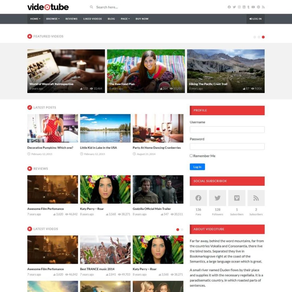 VideoTube - Perfect WordPress Video Theme