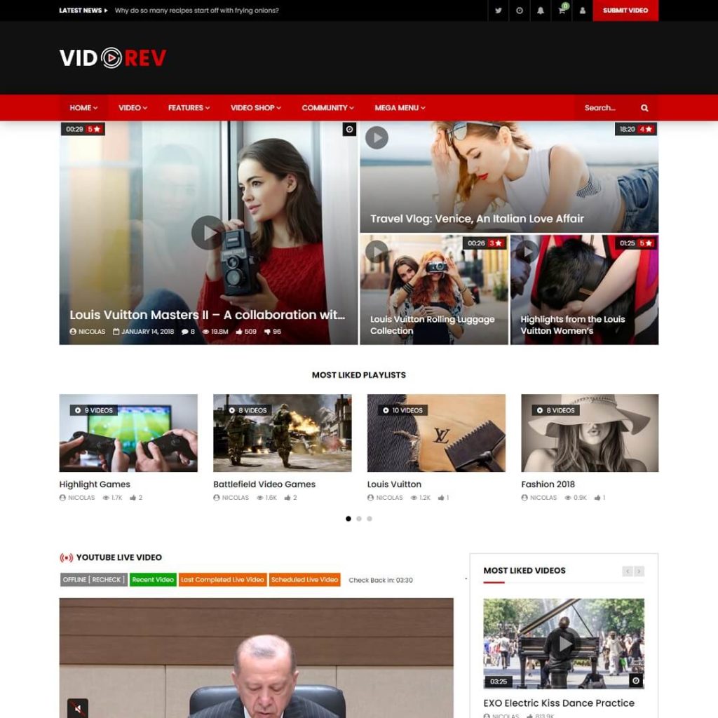 VidoRev - Perfect WordPress Video Theme