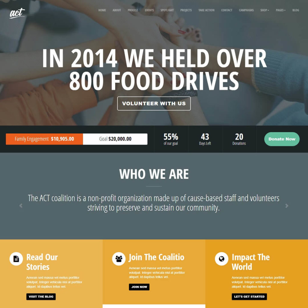 Act - Non-Profit and Charity WordPress Themes