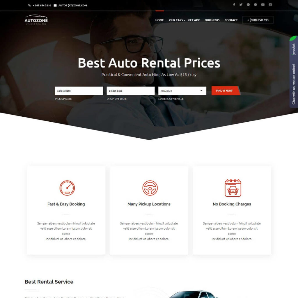 Autozone - Car Dealership WordPress Themes